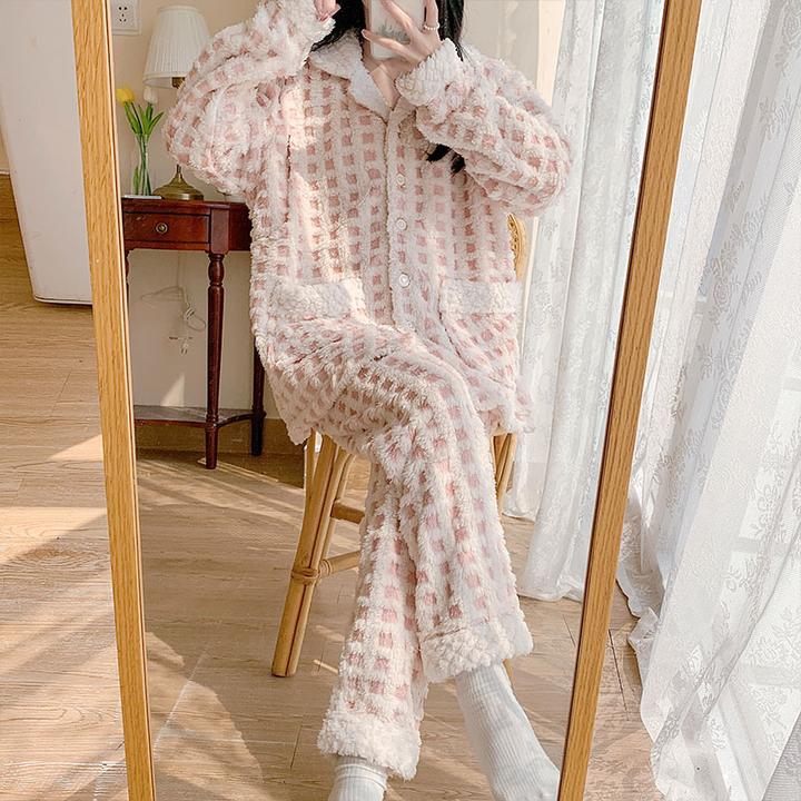 孕妇睡衣冬季珊瑚绒月子服加厚加绒秋冬款产后哺乳女怀孕期家居服