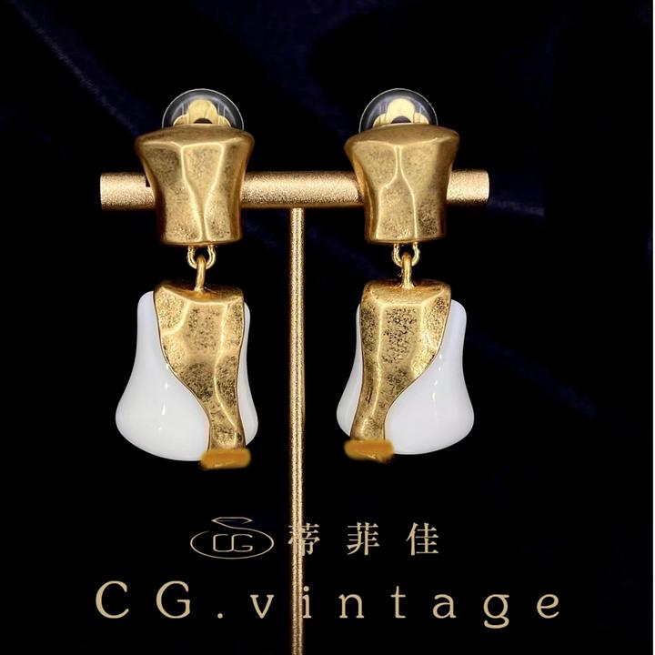 铜合金珐琅耳饰 CG.vintage【0069】耳环气质复古古法