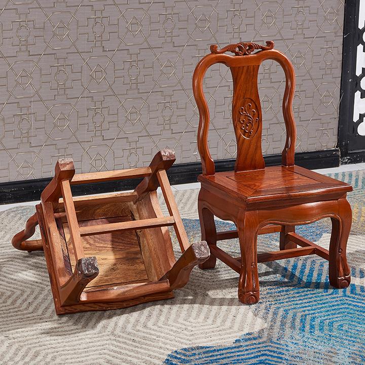 客厅茶几子孙凳子实木小椅子靠背椅儿童换鞋小板凳雕花婚木纹匠心