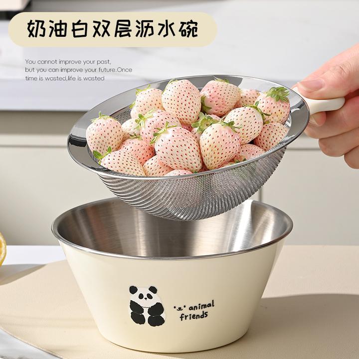 居家家厨用沥水篮洗菜篮密孔多用篮双层过滤厨房家用水果厨房过滤