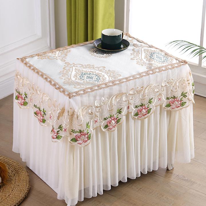 床头柜罩蕾丝防尘罩保险柜罩北欧风遮盖卧室床头柜盖布套电视柜罩