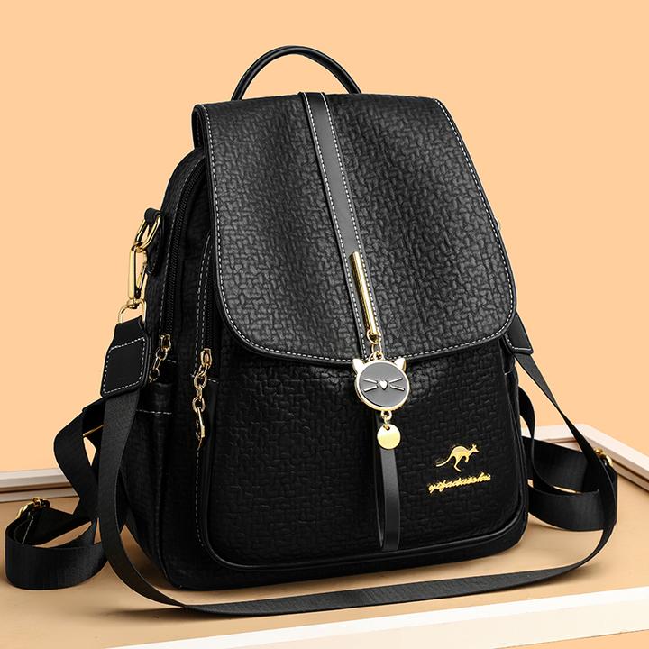 爆款正品时尚休闲真皮百搭韩版牛皮双肩包潮流质感洋气大容量背包