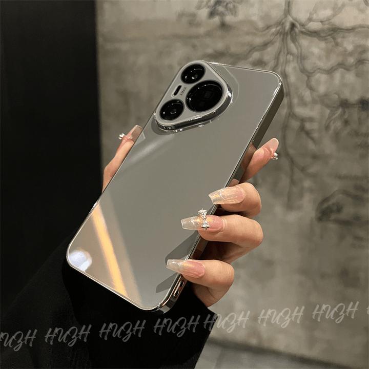 适用华为pura70/pro+镜头全包手机壳高档玻璃背板电镀框pura70pro