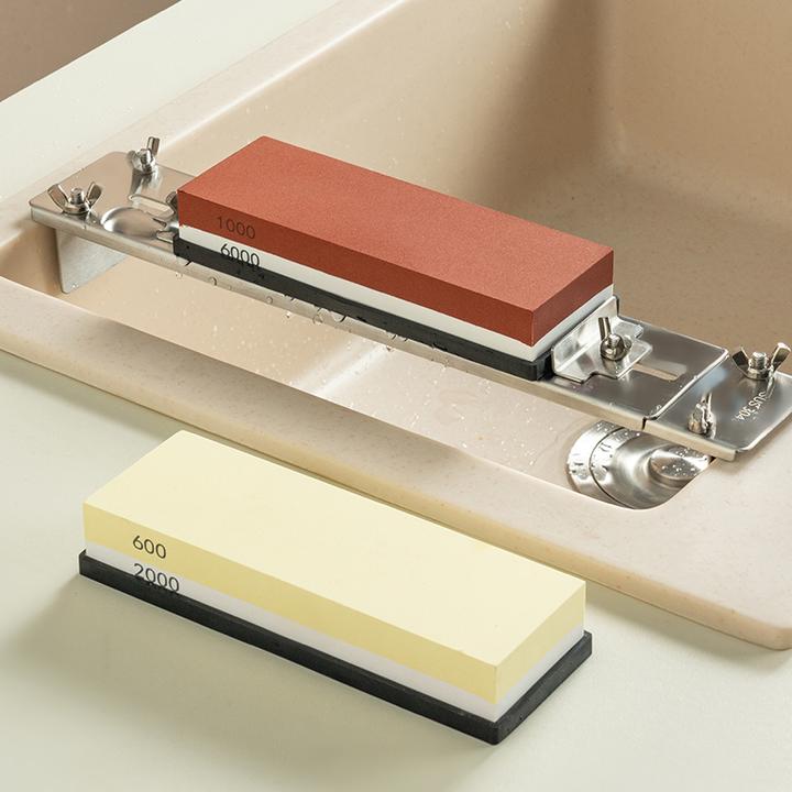 onlycook家用白刚玉磨刀石支架厨房剪刀菜刀磨刀器专用底座磨刀棒