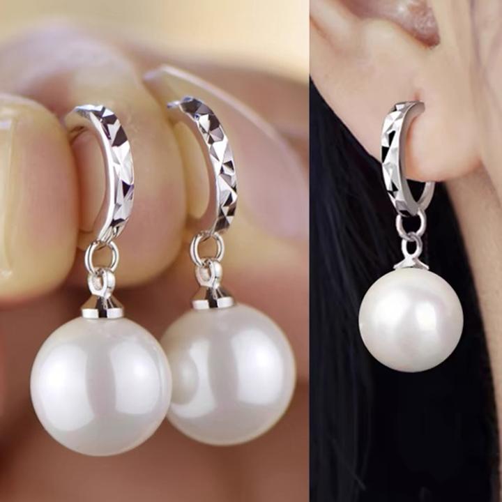 925银耳饰 简约时尚气质s925纯银珠珠火爆款耳环女耳扣耳圈送妈妈