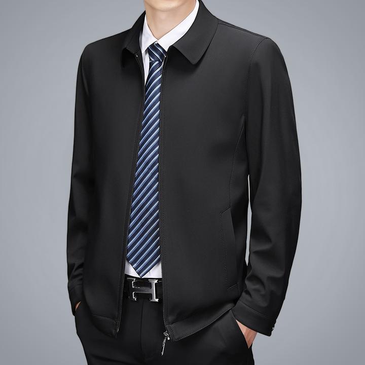 断码尾货春秋款外套男士夹克衫行政商务男装高端抗皱透气男外套