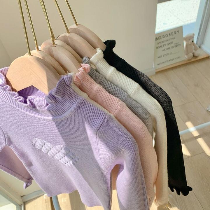 女童毛衣2025新款秋季女宝宝纯色套头半高领打底衫中小童韩版长袖