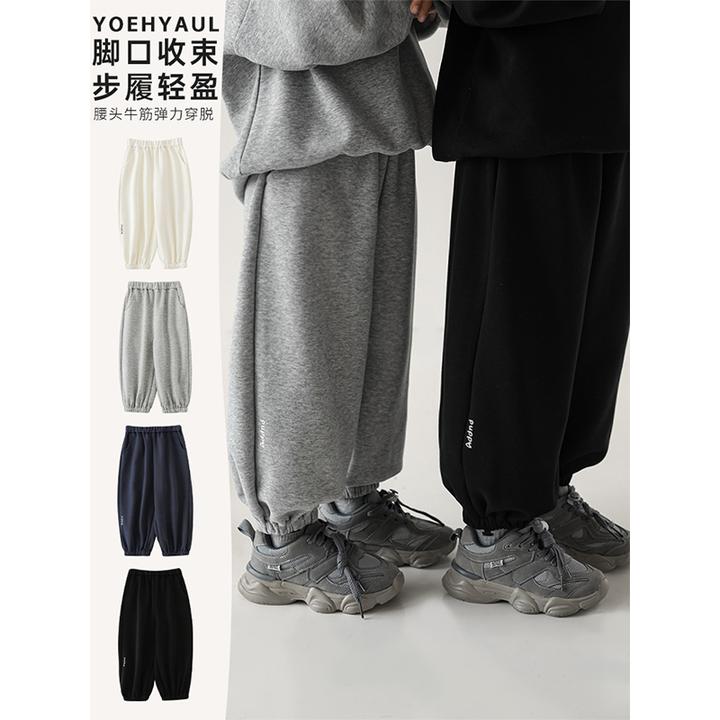 幼悠男童字母印花脚口收束休闲长裤秋季儿童洋气软弹裤子潮GN3884