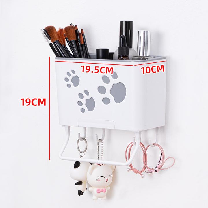 熊爪筷子筒置物架 壁挂免打孔厨房多功能餐具收纳盒筷子篓沥水架