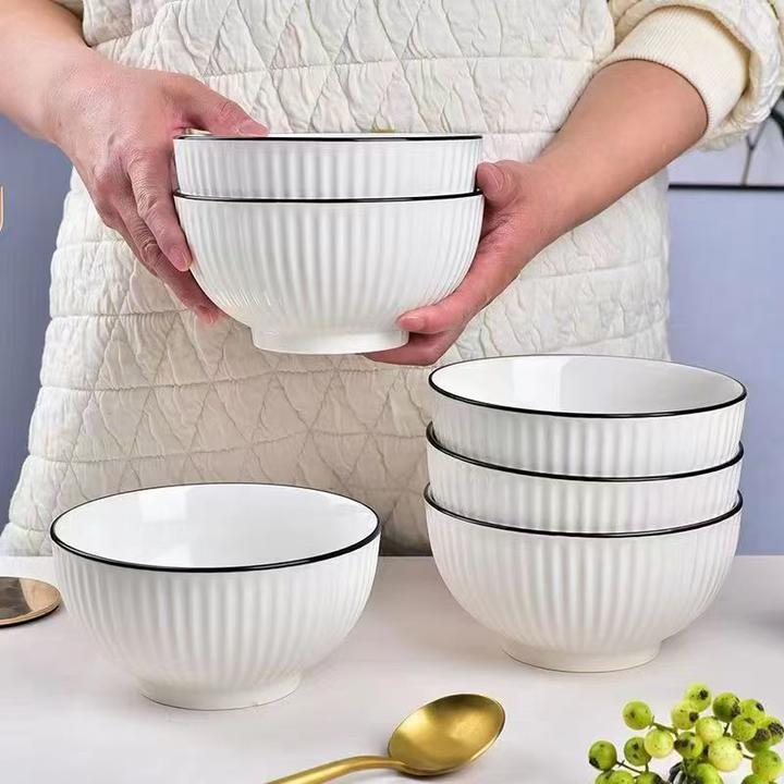 碗陶瓷家用4.5寸米饭碗家用碗陶瓷碗网红日式山田碗釉下彩吃饭碗