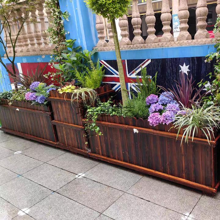防腐木花箱户外长方形种植箱室内阳台园艺庭院实木家用花盆