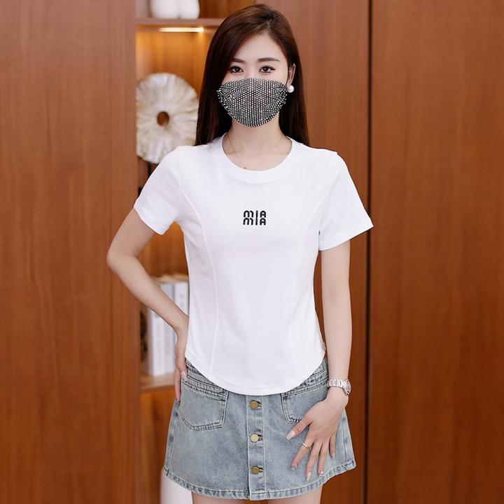 ESSENCEZAZOREVEAL/露卡索夏季薄款T恤百搭洋气显瘦休闲圆领短袖