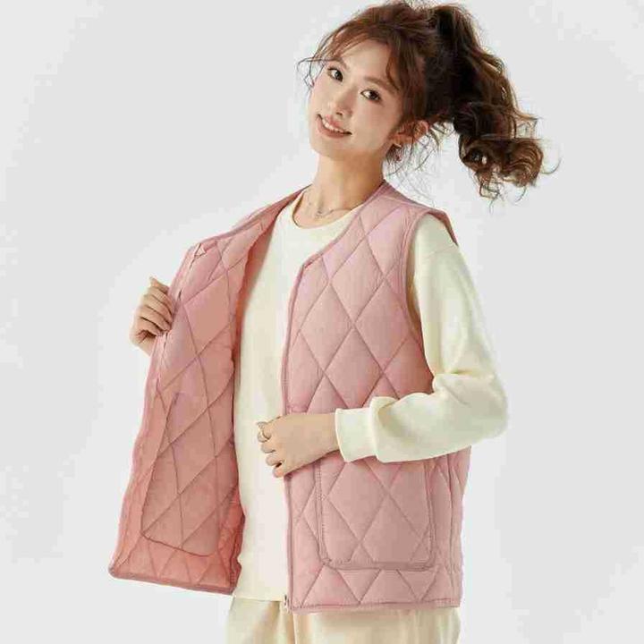 女士保暖加大加厚加绒内搭坎肩女款羊羔毛拉链休闲外穿棉马甲