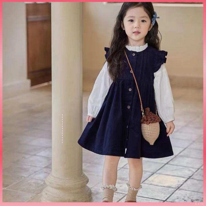 3-6岁长袖连衣裙两件套女童秋季套装裙子女童秋季连衣裙2024新款