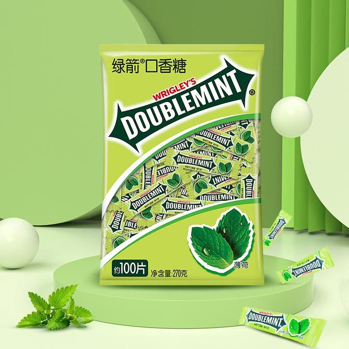 绿箭口香糖条片薄荷糖果接吻清新口气箭泡泡糖零食