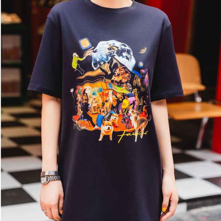 GIRDEAR/哥弟真的好新款复古圆领国潮宽松型纯棉印花T恤女830006