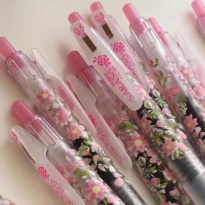 ZEBRA/斑马法国花店JJ15限定联名中性笔ins风巴黎桃花玫瑰水笔0.5