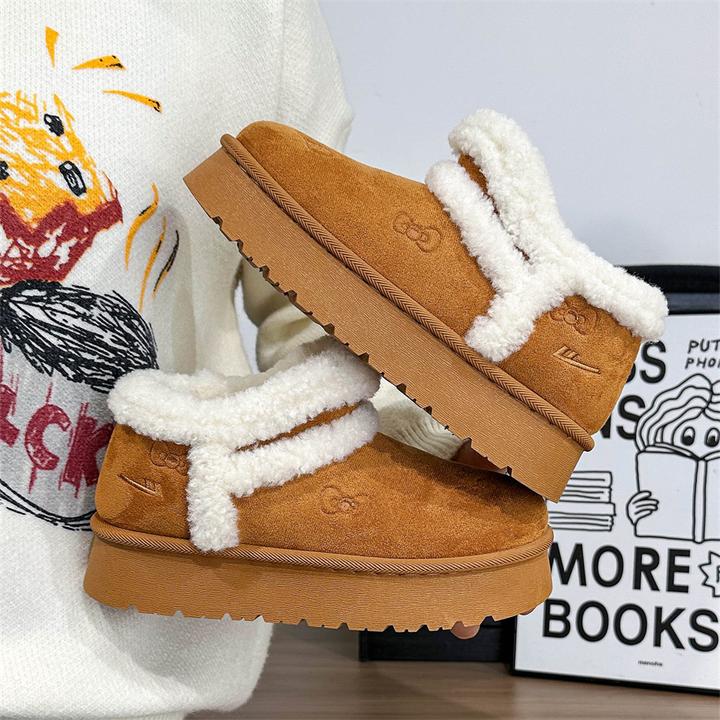 Warrior/回力女鞋新款冬季加绒保暖雪地靴厚底防滑棉鞋女款ins潮