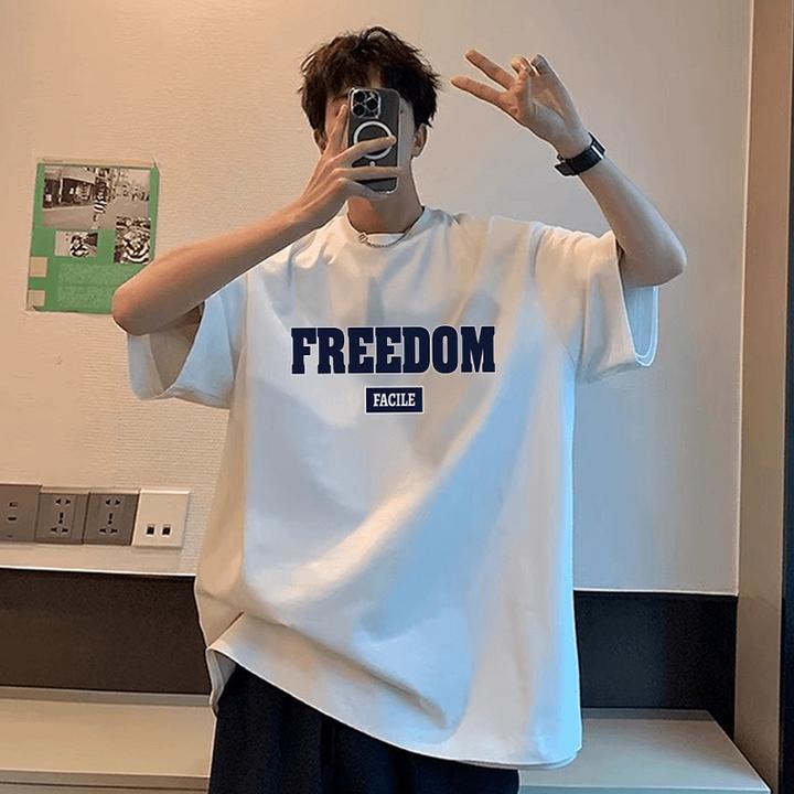 【重磅纯棉】短袖t恤男夏季宽松休闲半袖ins港风潮牌白色内搭打底衫