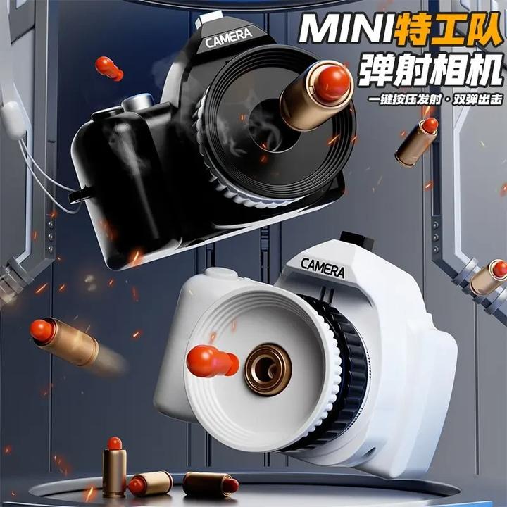 弹射相机玩具特工队迷你软弹相机挂件创意解压按压发射趣味相机