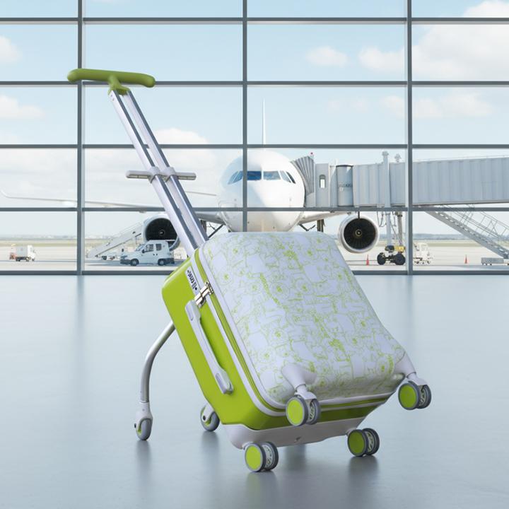 卡路宝遛娃旅行箱宝宝可坐可骑儿童拉杆箱遛娃神器二合一行李箱