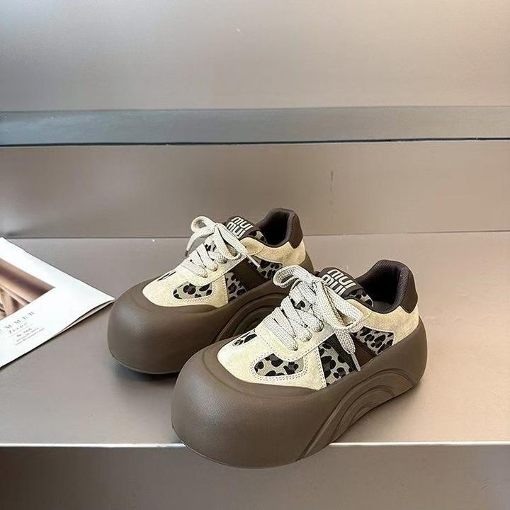 跨境复古面包鞋女2025秋冬新款厚底外贸批发松糕鞋百搭大头运动鞋