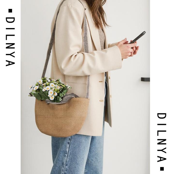 DILANYA/迪兰娅拉菲草编织手提包单肩托特包大容量出游度假沙滩包