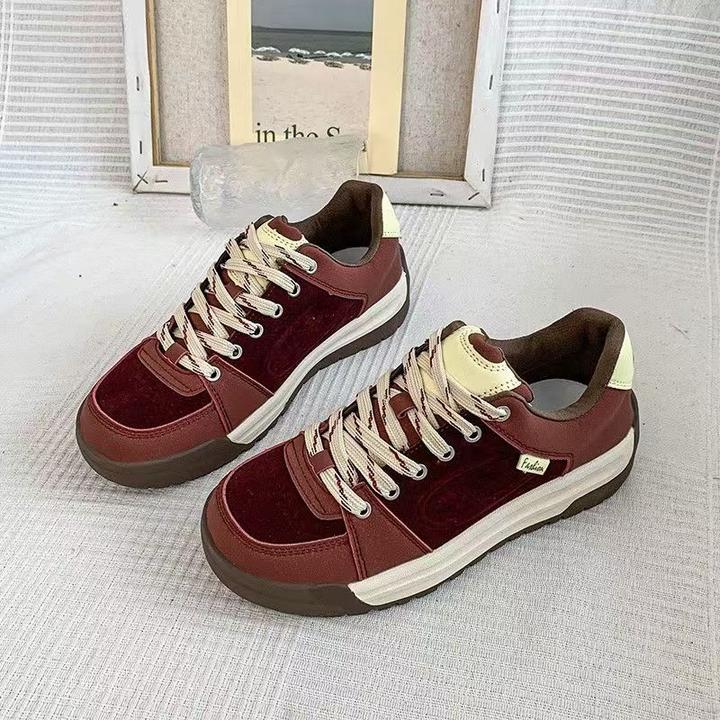 厚底小众德训鞋女2025春新款百搭学生运动休闲鞋复古圆头系带板鞋