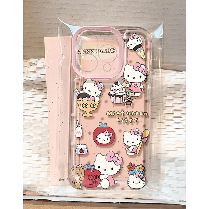 粉甜点KT适用苹果16 15手机壳iPhone13promax防摔14 12男女xr软11