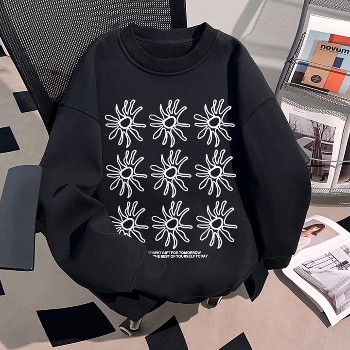 Dekkry潮牌美式个性设计高级感秋冬季圆领卫衣男女款oversize上衣