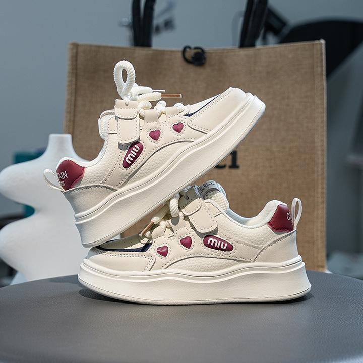 【猫猫款】儿童板鞋秋季皮面运动鞋2025女童软底休闲鞋男童鞋