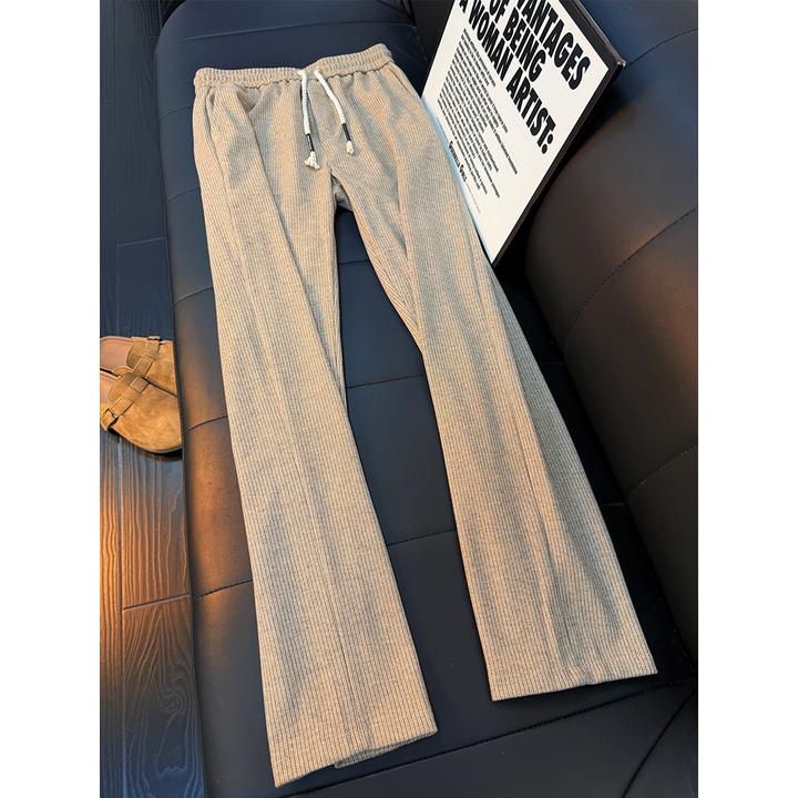 美式复古灯芯绒裤子男秋冬季宽松直筒宽松卫裤设计感垂坠感阔腿裤