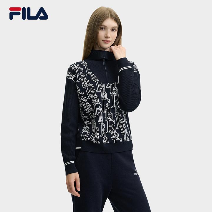 Fila/斐乐女款户外健身运动套头编制衫时尚百搭复古F61W548497A