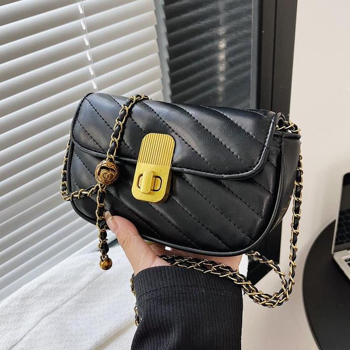 高级质感小包包女夏2024新款潮小众百搭链条斜挎包网红单肩小方包