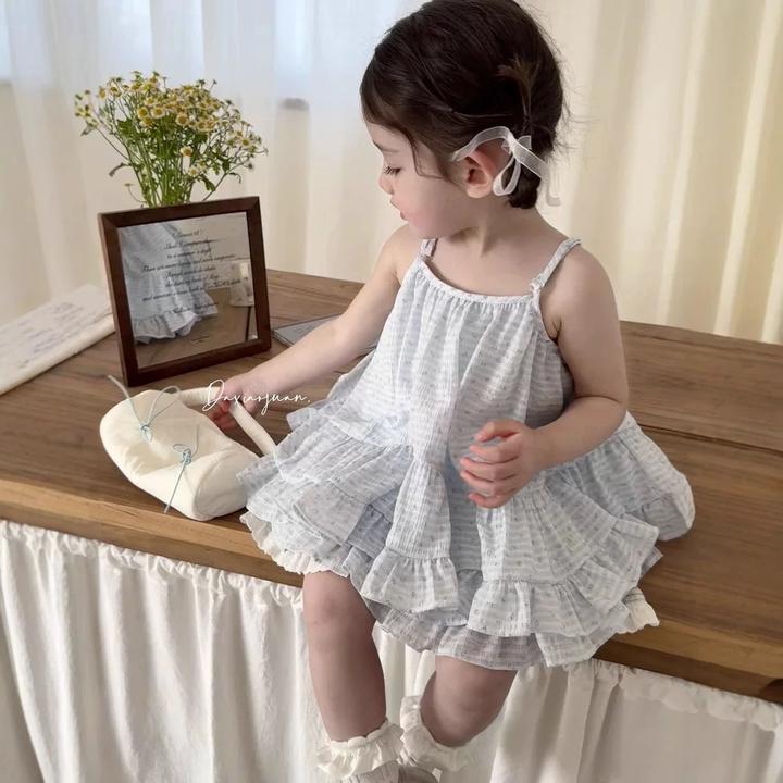 女童夏季连衣裙小女孩夏款无袖吊带裙宝宝洋气沙滩裙儿童夏装裙子