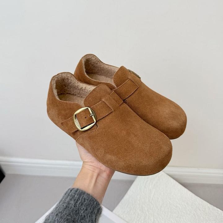 UHCK加绒全包勃肯鞋女冬2026新款一脚蹬厚底雪地靴冬季保暖毛毛单