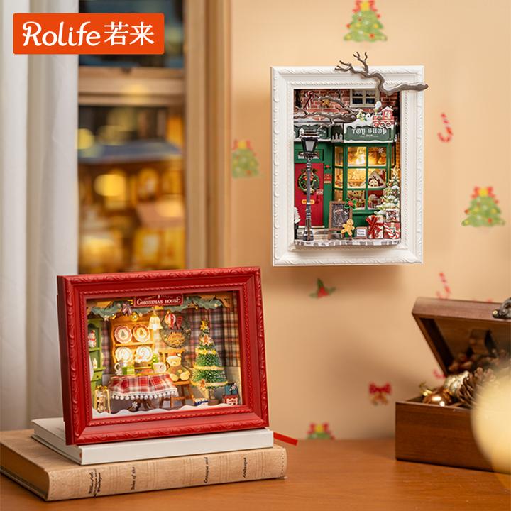 【圣诞相框拼装】若来rolife圣诞相框DIY艺术屋拼装木质摆件氛围感