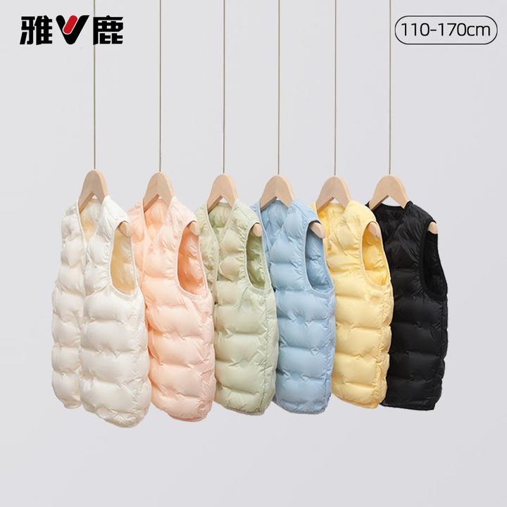 雅鹿轻薄儿童羽绒马甲内胆宝宝男童女童坎肩内穿春秋冬季轻羽绒
