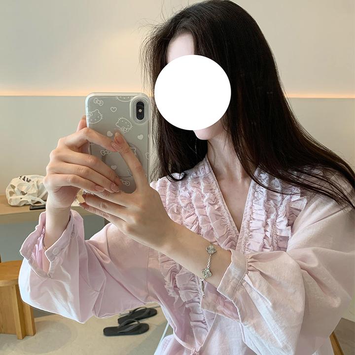 春季小个子法式粉色长袖衬衫高级感轻奢减龄洋气衬衣女款2025新款