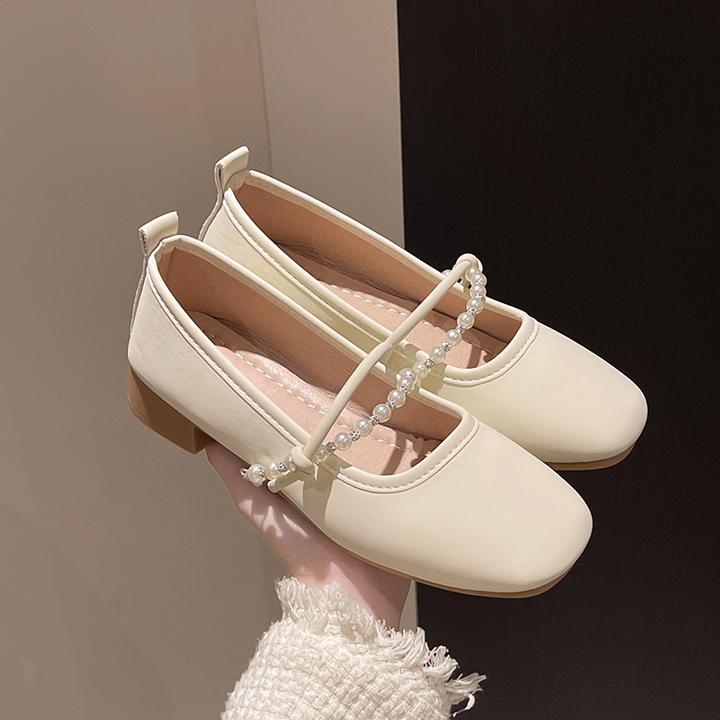 玛丽珍单鞋女2025年新款春秋粗跟晚晚仙女风温柔配裙子软底小皮鞋