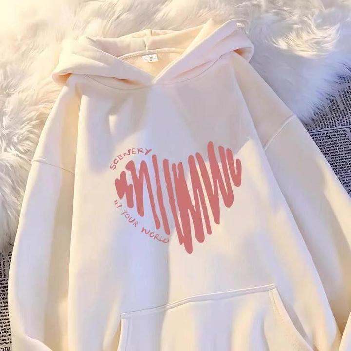 爱心宽松连帽卫衣女童秋冬2025新款洋气时髦加绒长袖上衣中大童装