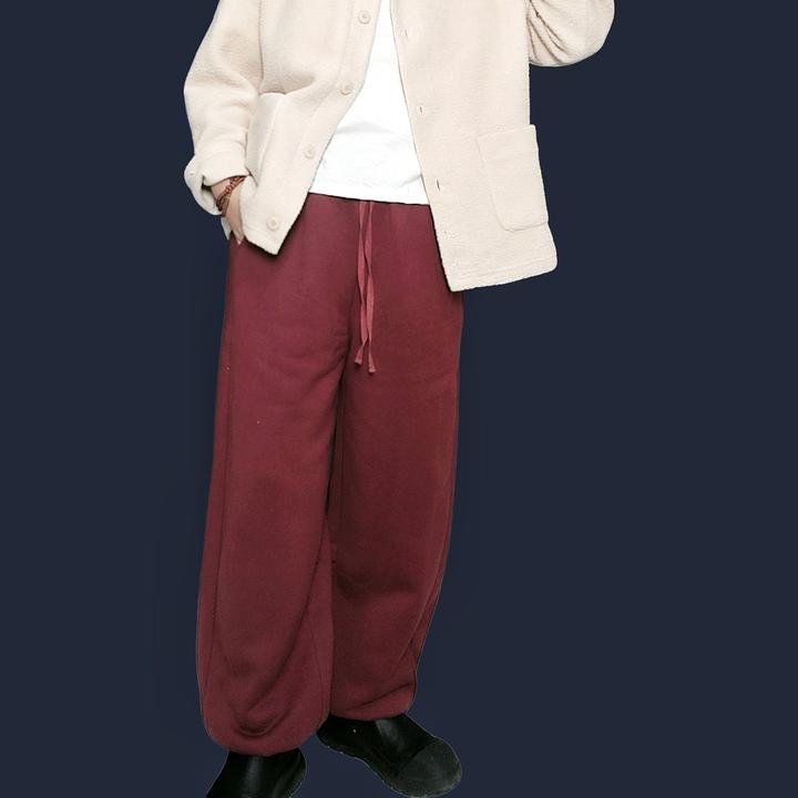 春秋新款加绒卫裤长绒棉脚口松紧简约百搭休闲裤运动裤