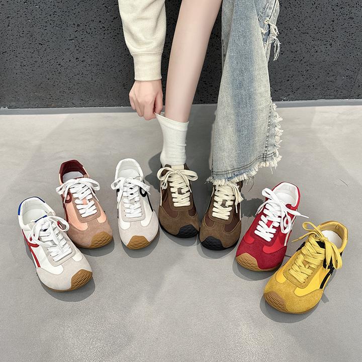 透气增高小个子复古歪头德训鞋女2025夏季新款百搭运动休闲女鞋