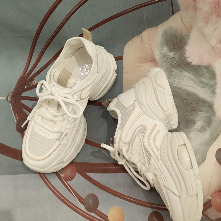 老爹鞋女新款网面系带透气松糕厚底休闲运动鞋