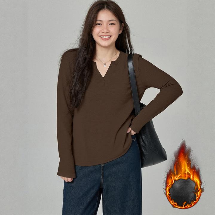 大码上衣秋冬新款独特漂亮女装200斤胖MM加绒厚款针织T恤 3588