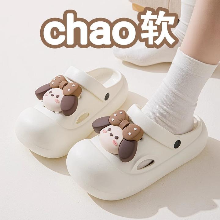 年新款夏季凉鞋女厚底防滑耐磨洞洞踩屎感沙滩两穿拖鞋可爱洞洞鞋