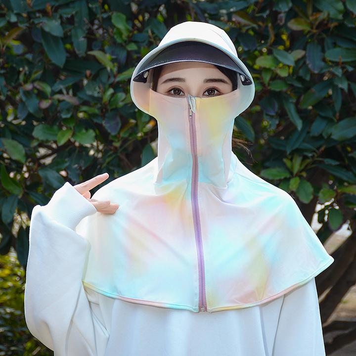 防晒帽短外套防晒服夏季遮阳防紫外线透气女骑行防晒衣短款