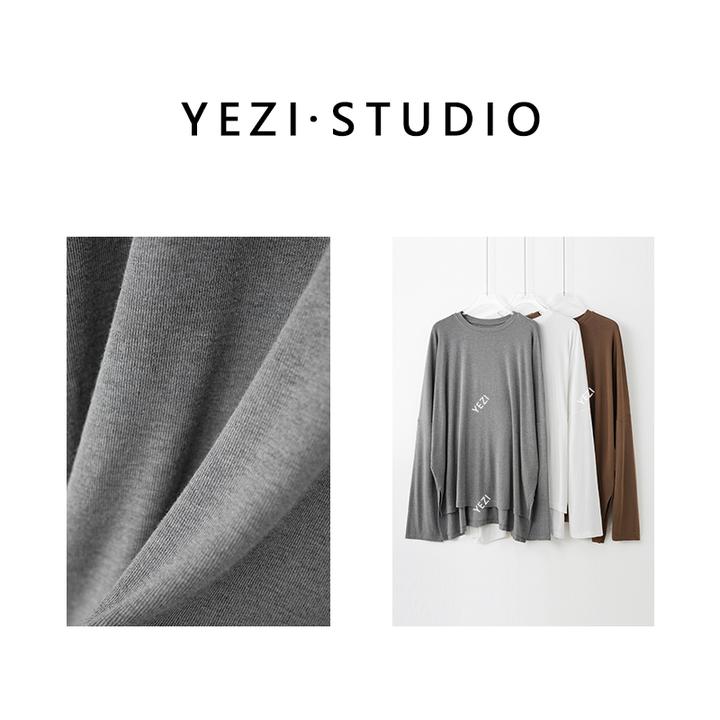 【贝壳衫】肤感纳米级工艺处理肌理懒廓形长袖T恤上衣25317018