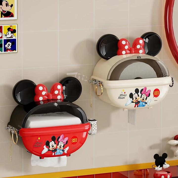 【迪士尼米奇】纸巾盒壁挂式免打孔浴室卫生纸收纳卫生间厕纸盒