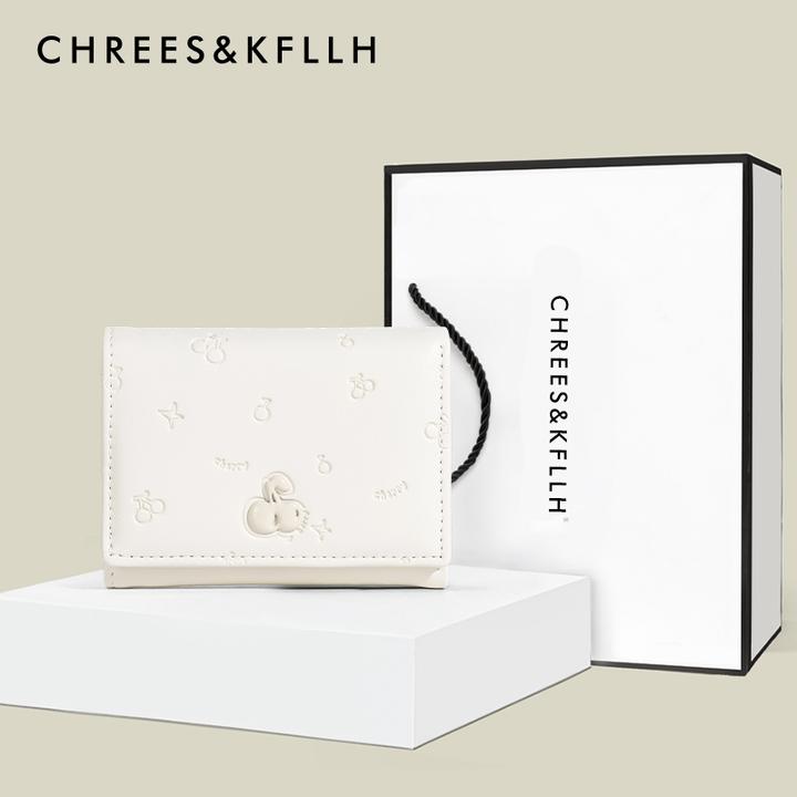 CHREES&KFLLH便携短款钱包女2025新款时尚百搭折叠卡包一体零钱包